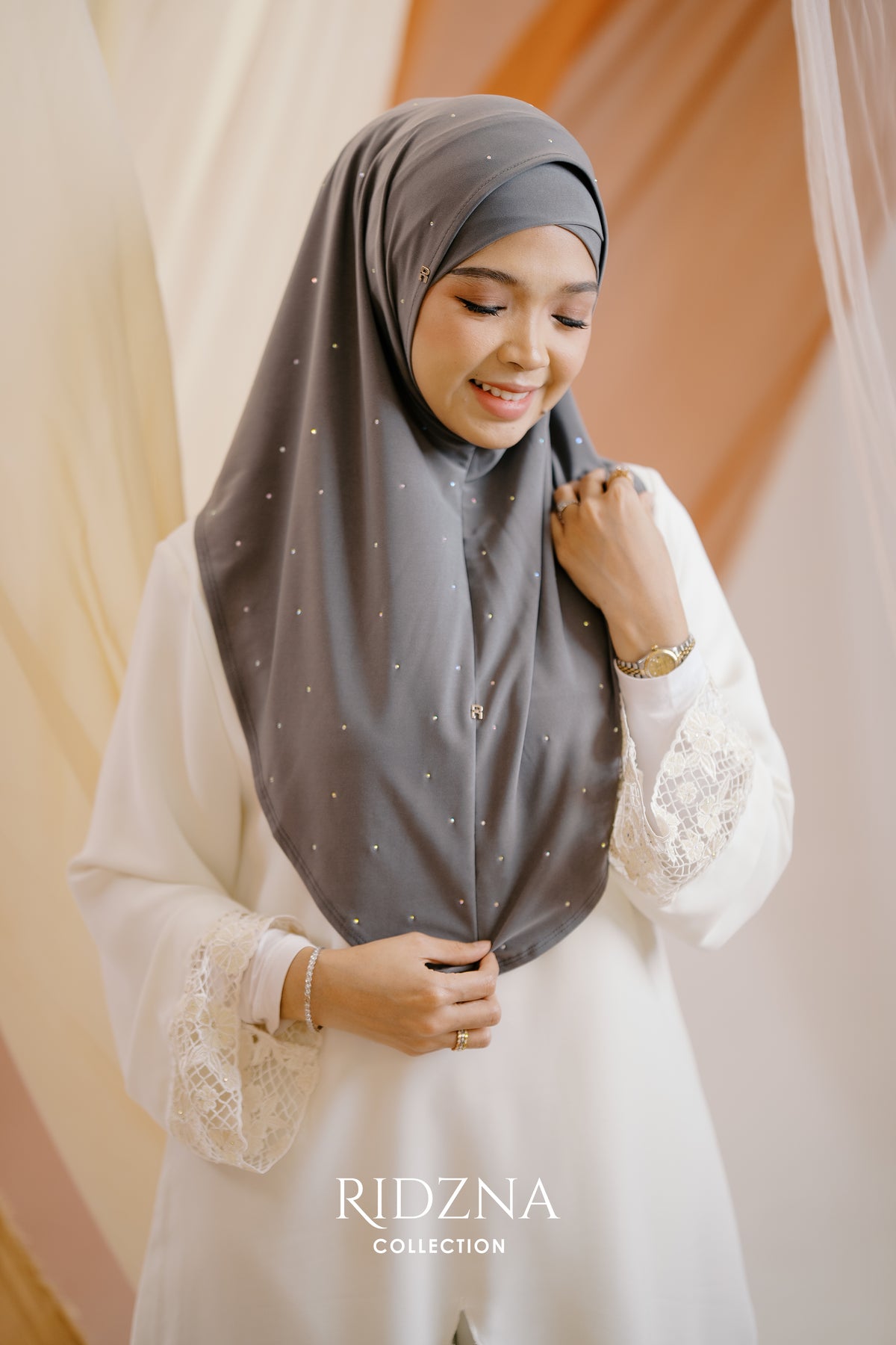 Ridzna Hijab 2-in-1 Stone