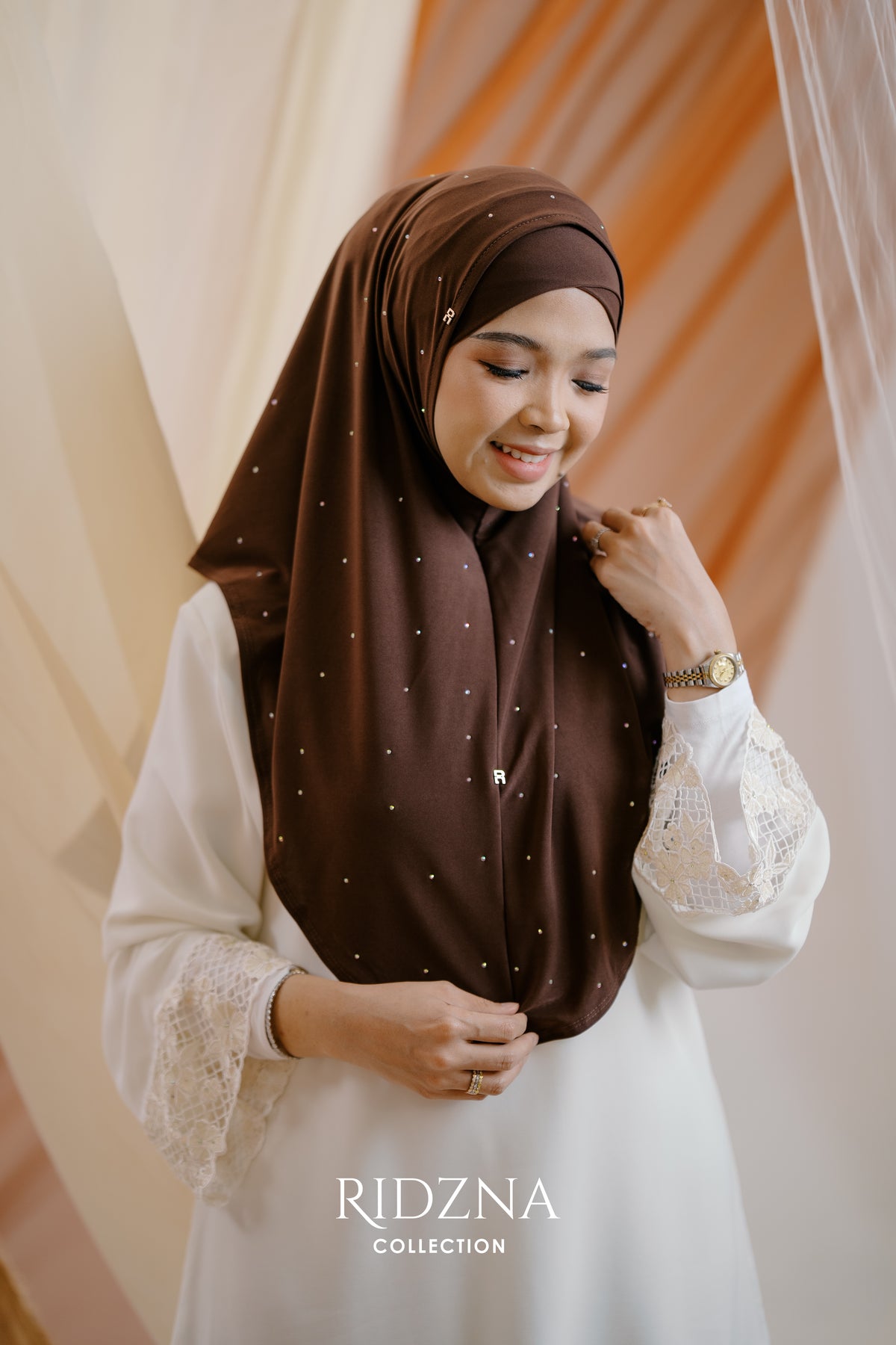 Ridzna Hijab 2-in-1 Stone