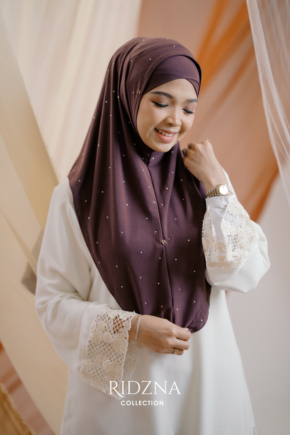 Ridzna Hijab 2-in-1 Stone